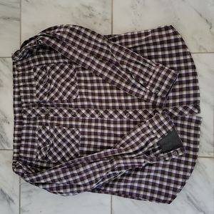 Off the Shoulder Plaid Blouse, Size S, by Kate Mchale Jensen